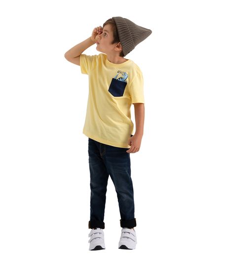Camiseta-manga-corta-Ropa-bebe-nino-Amarillo