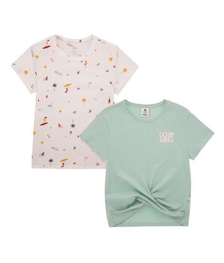 Set-x2-camisetas-Ropa-nina-Verde