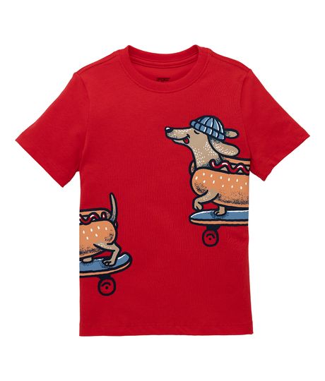 Camiseta-manga-corta-Ropa-bebe-nino-Rojo
