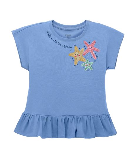 Camiseta-manga-corta-silueta-amplia-para-bebe-niña-Ropa-bebe-nina-Morado