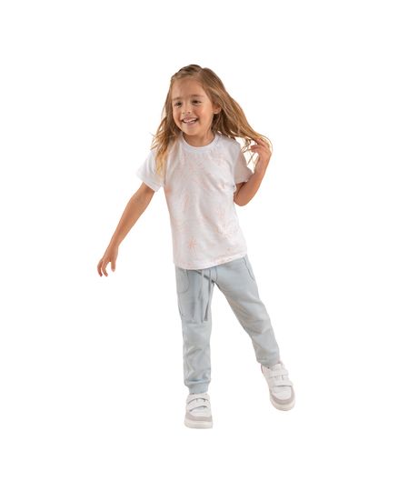 Conjunto-camiseta---pantalon-de-sudadera-con-bolsillos-y-cintura-resortada-para-bebe-niña-Ropa-bebe-nina-Blanco