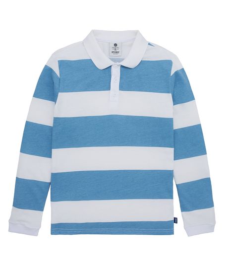Camiseta-tipo-polo-manga-larga-para-niño-Ropa-nino-Azul
