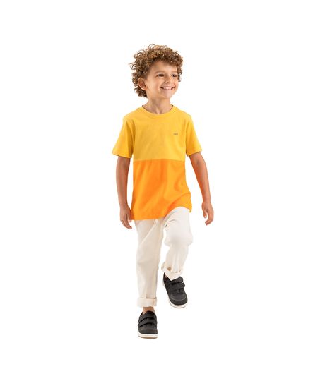Conjunto-de-camiseta-manga-corta---pantalon-para-bebe-niño-Ropa-bebe-nino-Amarillo