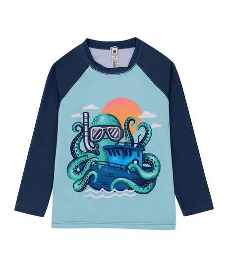 Camiseta-manga-larga-de-playa-para-bebe-niño-Ropa-bebe-nino-Azul