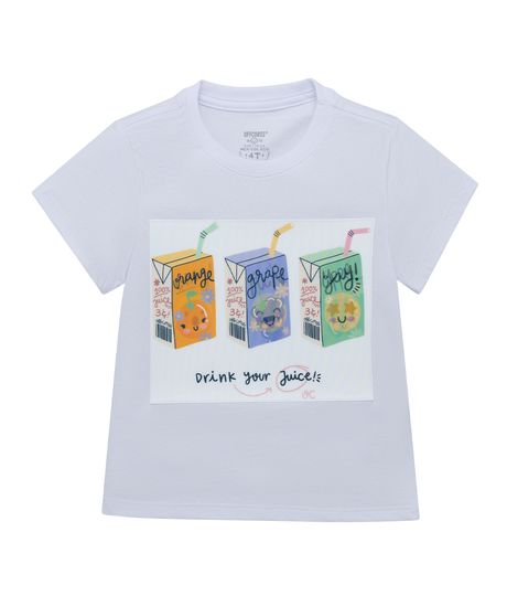Camiseta-manga-corta-con-holograma-para-bebe-niña-Ropa-bebe-nina-Blanco