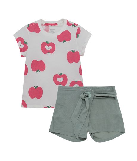 Conjunto-de-camiseta-y-falda-short-para-bebe-niño-Ropa-bebe-nina-Verde