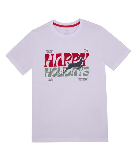 Camiseta-con-grafico-de-navidad-para-niños-Ropa-nino-Blanco