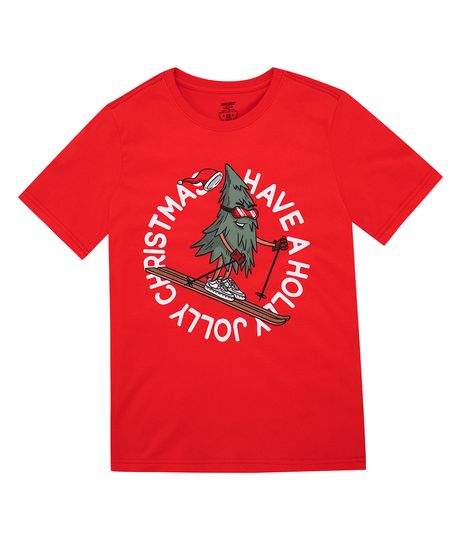 Camiseta-con-grafico-de-navidad-para-niños-Ropa-nino-Rojo