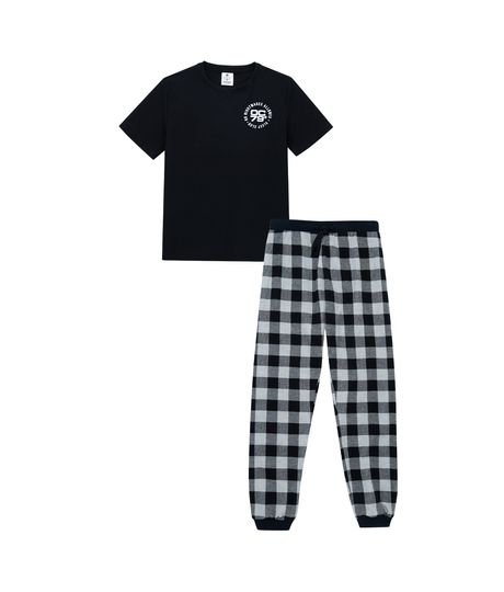 Pijama-conjunto-para-niño-Ropa-nino-Negro