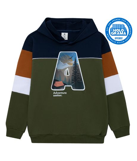 Buzo-con-grafico-con-holograma-para-niños-Ropa-nino-Verde