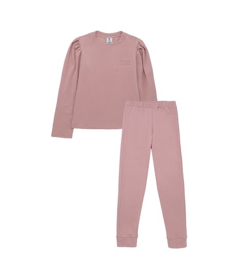 Conjunto-pijama-larga-para-niña-Ropa-nina-Rosado