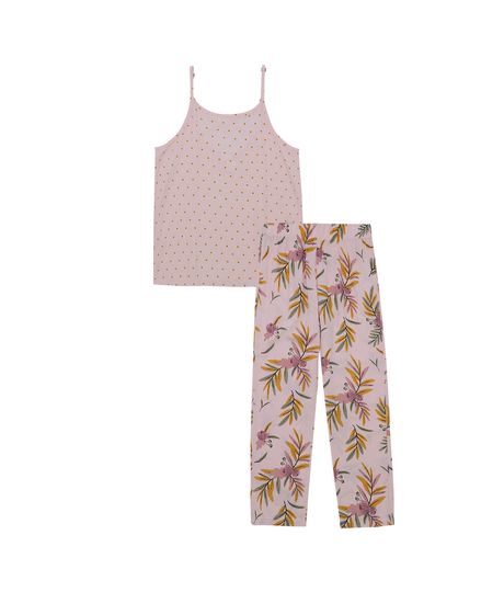 Conjunto-pijama-larga-para-niña-Ropa-nina-Rosado