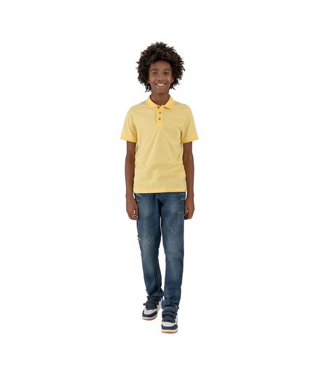Camiseta-tipo-polo-manga-corta-para-niño-Ropa-nino-Amarillo