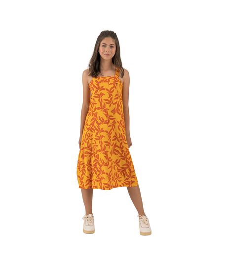 Vestido-largo-manga-sisa-para-niña-Ropa-nina-Amarillo