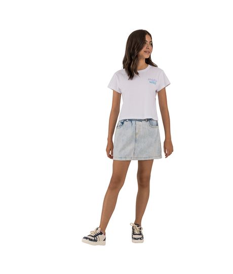 Conjunto-de-camiseta-y-falda-para-niña-Ropa-nina-Blanco