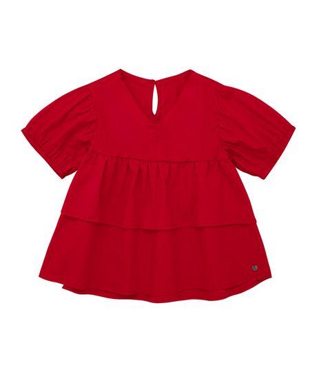 Camisa-manga-corta-para-bebe-niña-Ropa-bebe-nina-Rojo