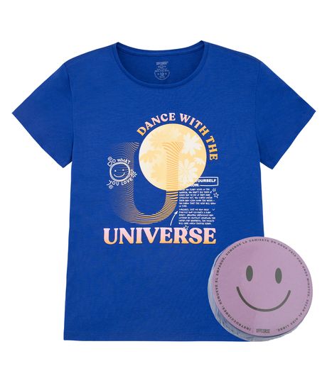 Camiseta-manga-corta-comprimida-para-niñas-Ropa-nina-Azul
