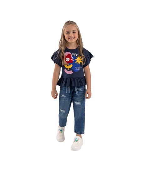 Camiseta-manga-corta-para-bebe-niña-Ropa-bebe-nina-Azul