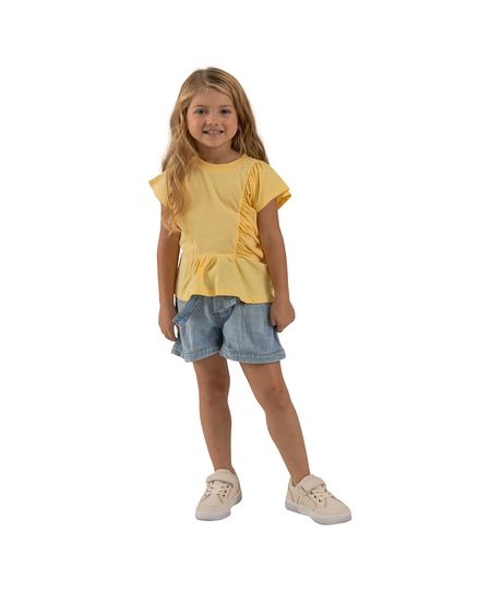 Camiseta-manga-corta-para-bebe-niña-Ropa-bebe-nina-Amarillo