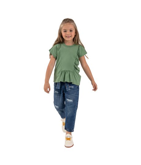 Camiseta-manga-corta-para-bebe-niña-Ropa-bebe-nina-Verde
