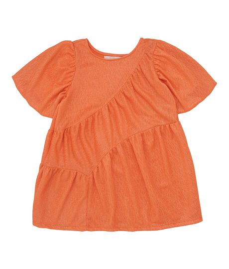 Vestido-manga-corta-para-bebe-niña-Ropa-bebe-nina-Naranja