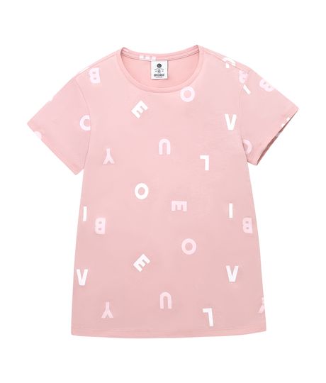 Camiseta-manga-corta-para-niñas-Ropa-nina-Rosado