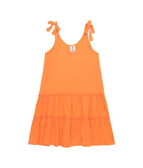 Vestido-manga-sisa-para-niña-Ropa-nina-Naranja