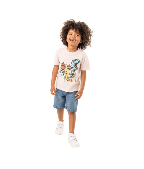 Camiseta-manga-corta-para-bebe-niño-Ropa-bebe-nino-Rosado