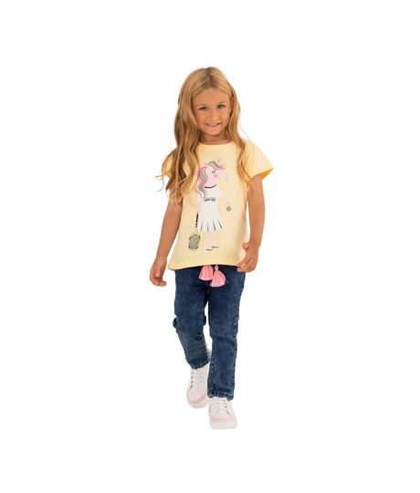 Camiseta-manga-corta-para-bebe-niña-Ropa-bebe-nina-Amarillo