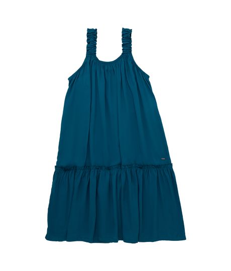 Vestido-manga-sisa-para-niña-Ropa-nina-Azul