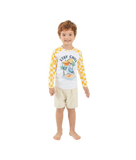 Camiseta-manga-larga-con-proteccion-UV-para-bebe-niño-Ropa-bebe-nino-Amarillo