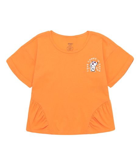 Camiseta-manga-corta-para-bebe-niña-Ropa-bebe-nina-Naranja