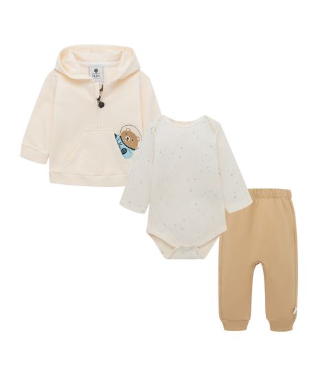 Conjunto-buzo-con-capucha---body-manga-larga----sudadera-para-recien-nacido-niño-Ropa-recien-nacido-nino-Cafe