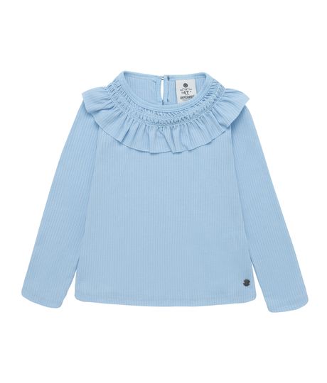 Camiseta-manga-larga-con-detalle-en-cuello-para-bebe-niña-Ropa-bebe-nina-Azul