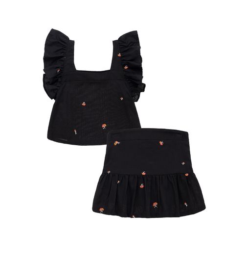 Conjunto-camisa-manga-sisa---falda-con-boleros-para-niña-Ropa-nina-Gris