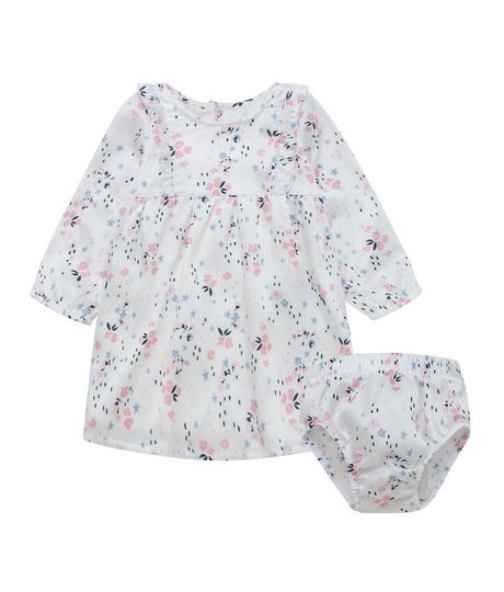 Vestido-manga-larga---panty-para-recien-nacida-nina-Ropa-recien-nacido-nina-Blanco