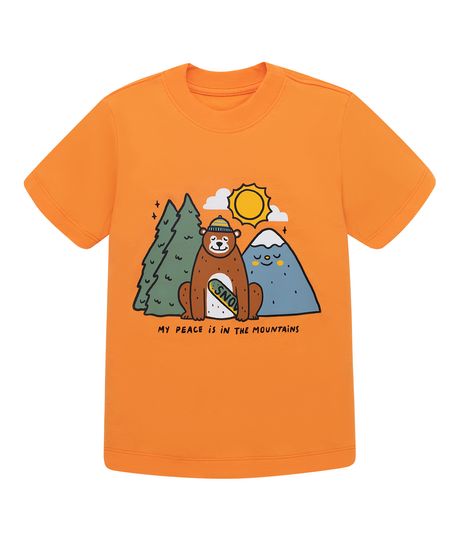 Camiseta-manga-corta-con-grafico-en-el-frente-para-bebe-niño-Ropa-bebe-nino-Naranja