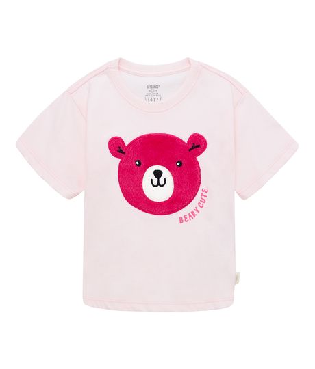 Camiseta-manga-corta-silueta-oversize-para-bebe-niña-Ropa-bebe-nina-Rosado