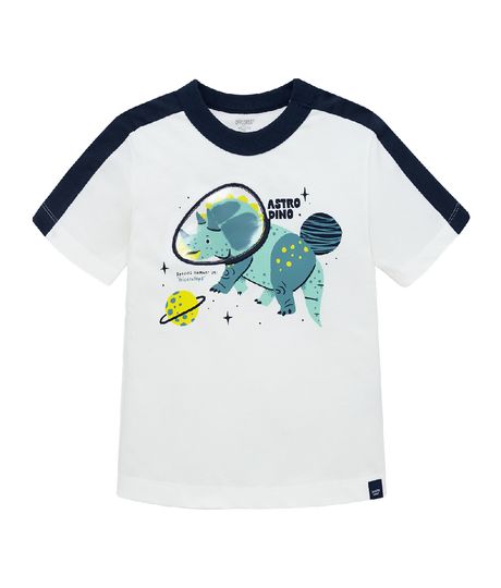 Camiseta-manga-corta-con-grafico-de-dinosaurio-en-el-frente-para-bebe-niño-Ropa-bebe-nino-Gris