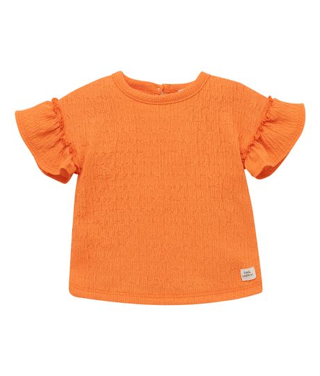 Camiseta-manga-corta-para-recien-nacida-niña-Ropa-recien-nacido-nina-Naranja