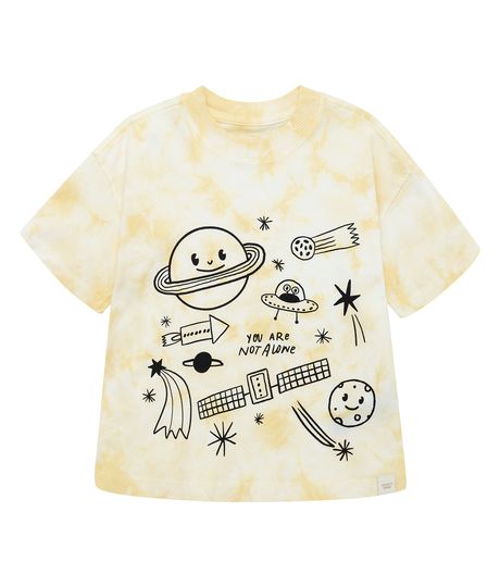 Camiseta-manga-corta-silueta-oversize-para-bebe-niño-Ropa-bebe-nino-Amarillo