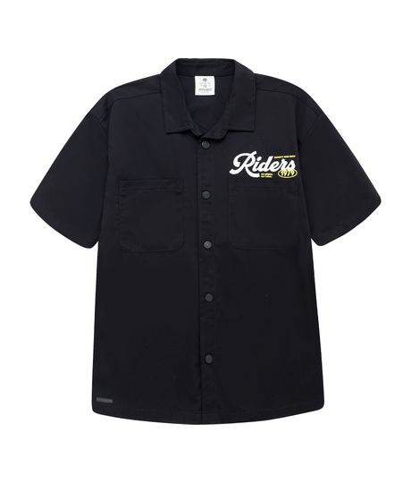 Camisa-manga-corta-silueta-oversize-para-niño-Ropa-nino-Negro
