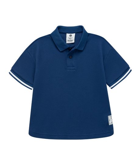Camiseta-tipo-polo-silueta-oversize-para-bebe-niño-Ropa-bebe-nino-Azul