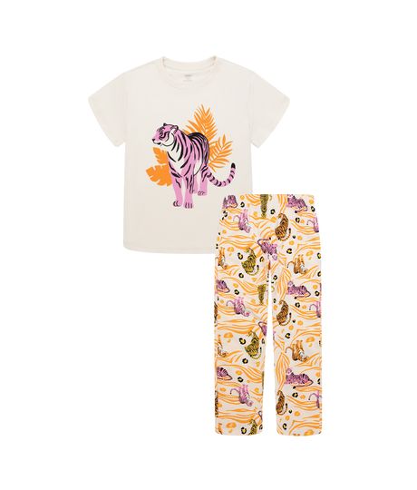 Pijama-para-niña-conjunto-de-camiseta-manga-corta---sudadera-