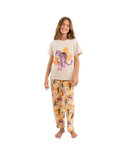 Pijama-para-niña-conjunto-camiseta-manga-corta---sudadera