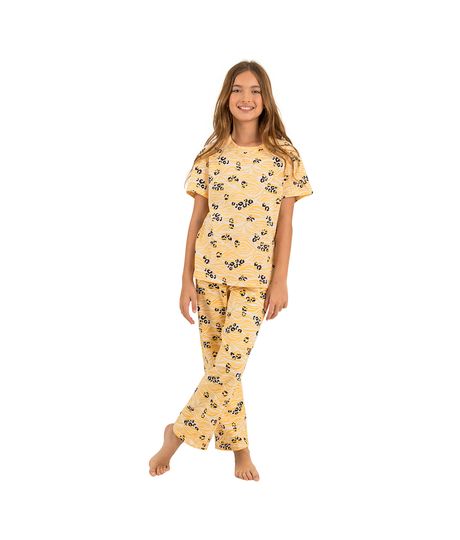 Pijama-para-niña-conjunto-de-camiseta-manga-corta---sudadera