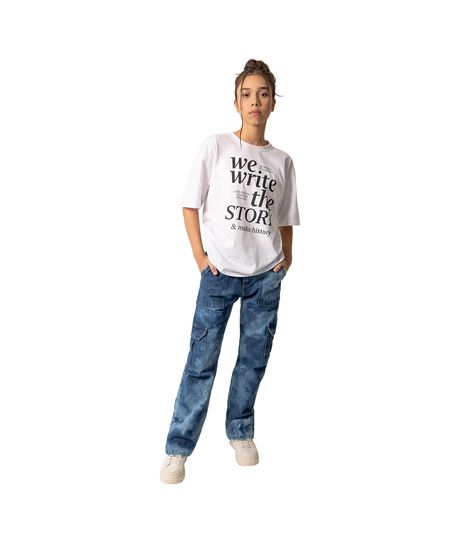 Camiseta-manga-corta-oversize-con-estampado-para-niña